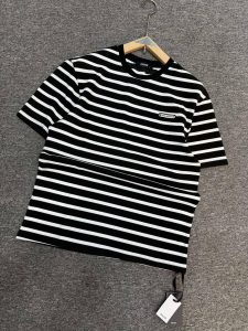 Men’s Textured Horizontal Striped T-Shirt – Pitch Black & Crisp White
